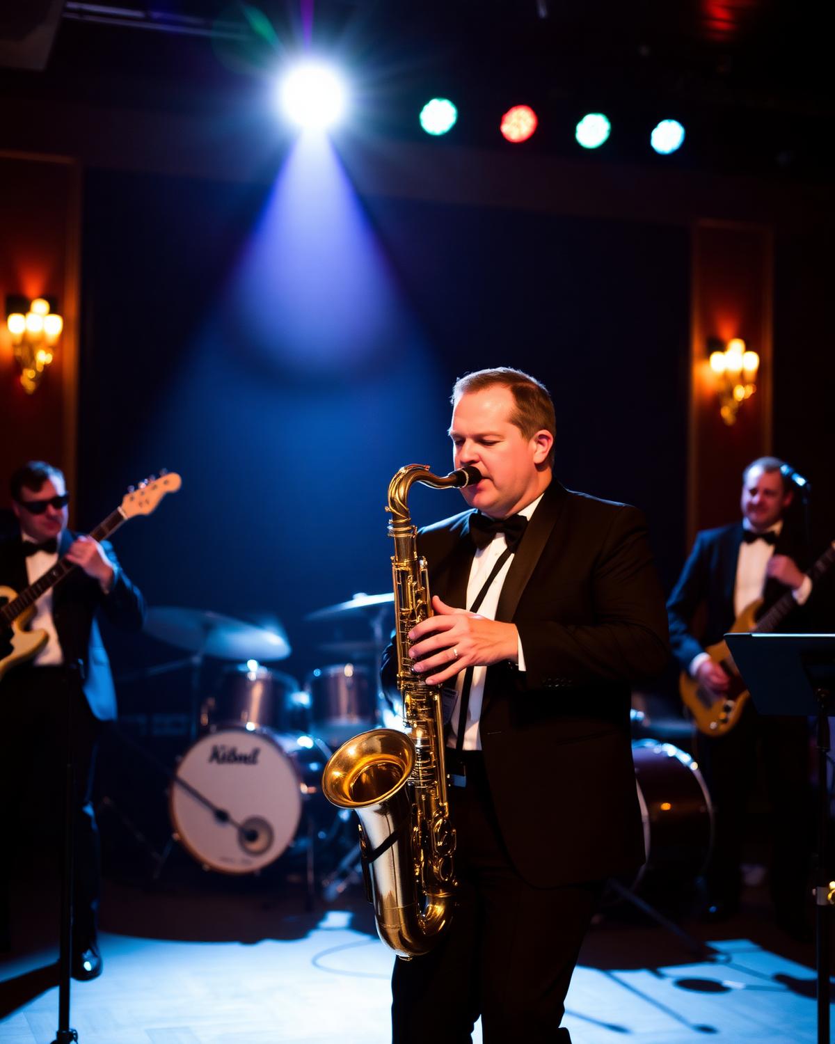 Saxophonist performing